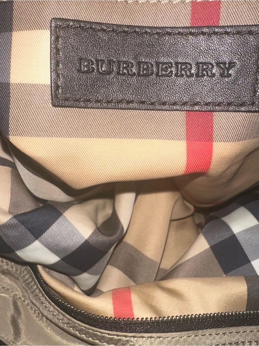 Burberry Spacious Taupe Tote with Black Handles - Picture 8 of 10